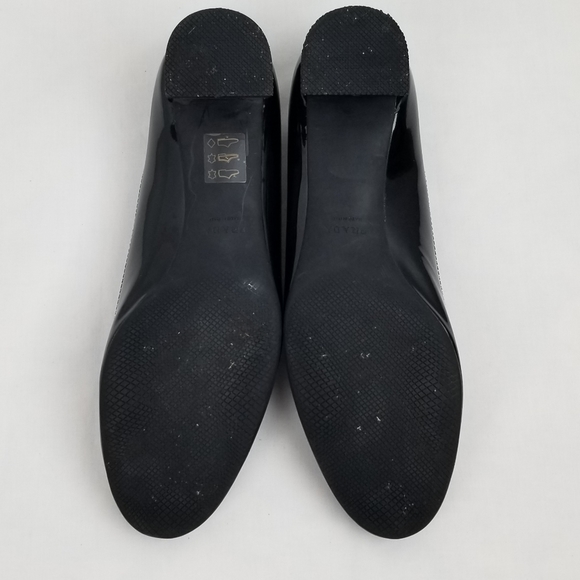 Prada Patent Leather Low Block Heels Pumps  36.5 - Picture 10 of 11